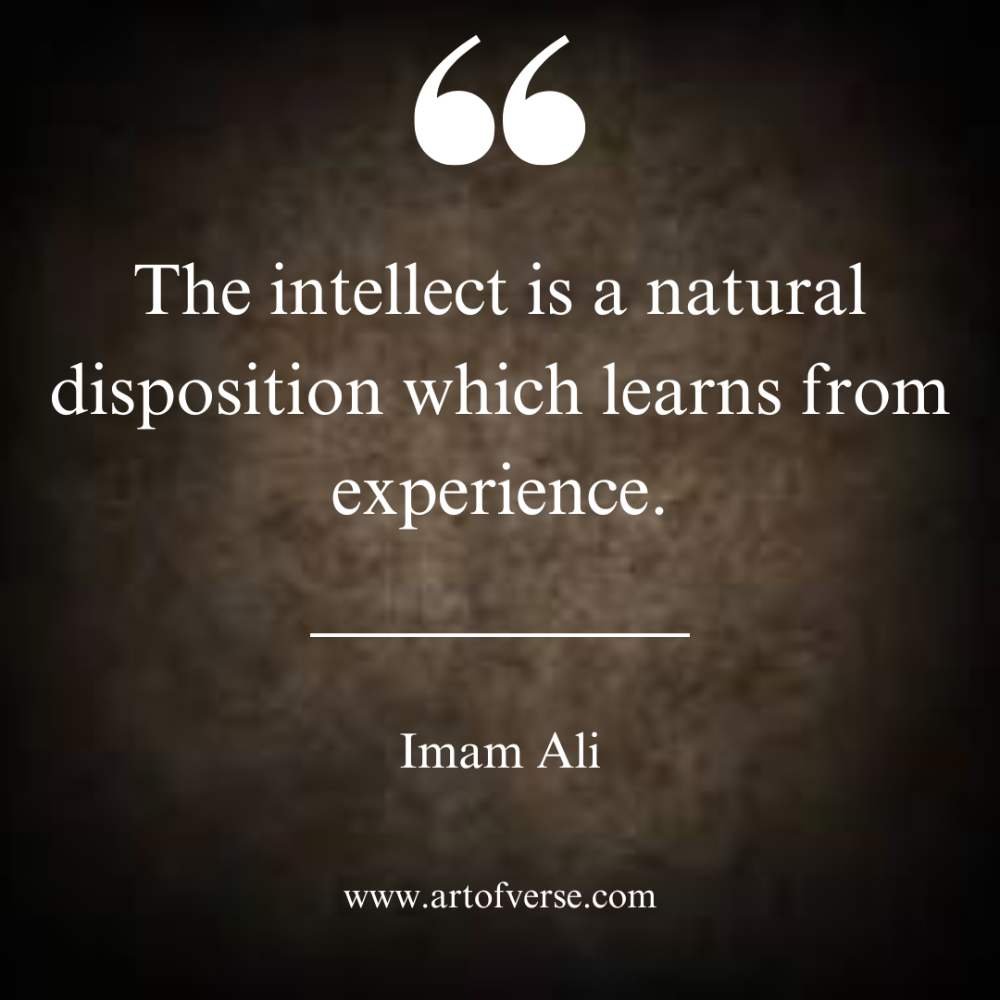 The intellect is a natural disposition which learns from experience.