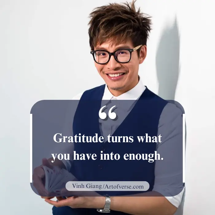 Vinh Giang quote on the importance of gratitude